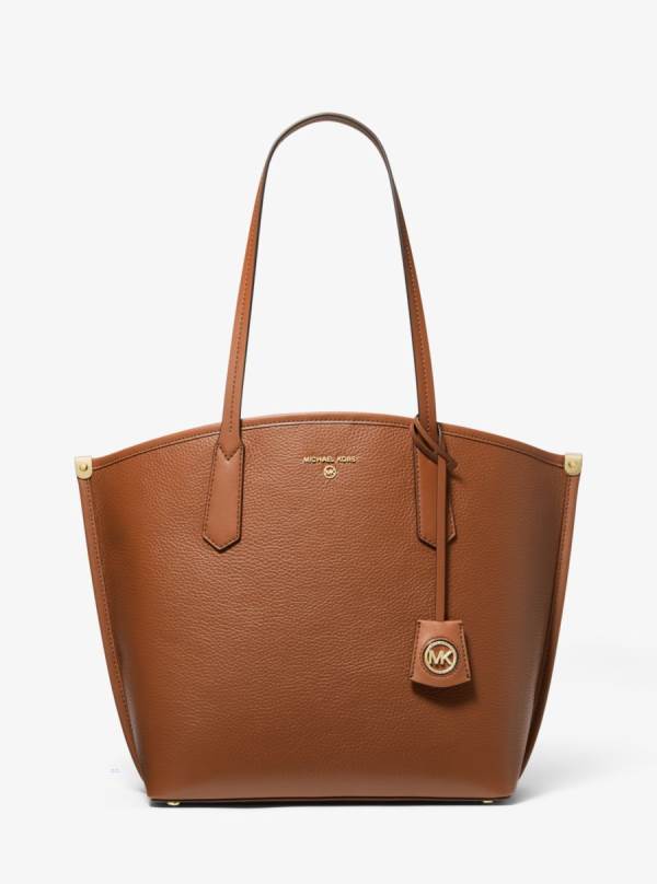 Damske Prenosná Taška Michael Kors Jane Large Pebbled Leather Hnede - Kabelky Michael Kors Sleva | PKSCO-6142